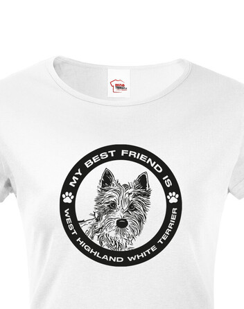Dámské tričko West Highland White teriér kulatý motív