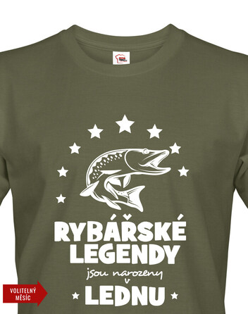 Pánské tričko pro rybáře k narozeninám Rybářské legendy