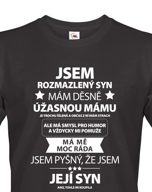 Pánské tričko Jsem rozmazlený syn
