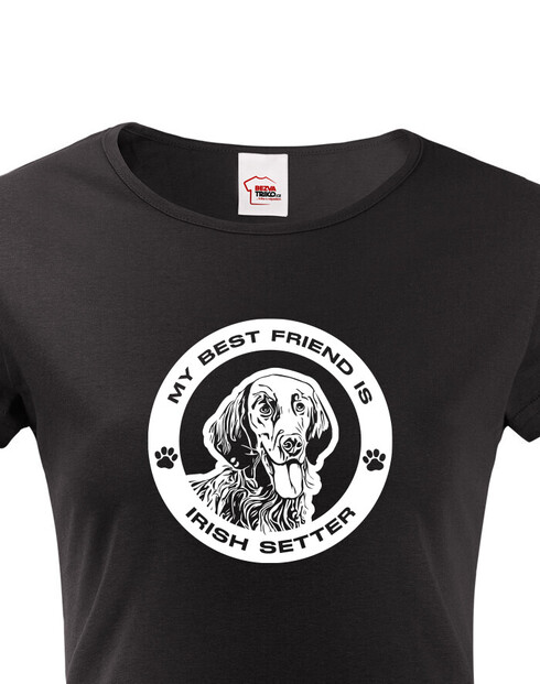 Dámské tričko Irský setr kulatý motiv