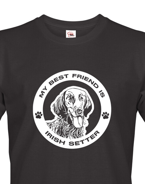 Pánské tričko Irský setr kulatý motiv