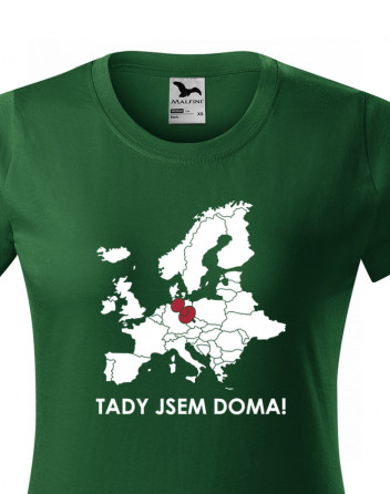 Dámské triko pro cestovatele Tady jsem doma