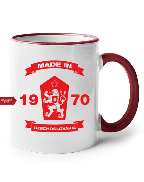 Hrneček k narozeninám se lvem a znakem ČSSR