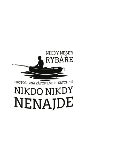 Nerezový hrnek s karabinou Nikdy neser rybáře