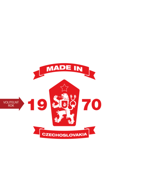 Plecháček k narozeninám se lvem a znakem ČSSR