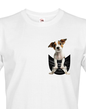 Pánské tričko Jack russel teriér v kapsičce