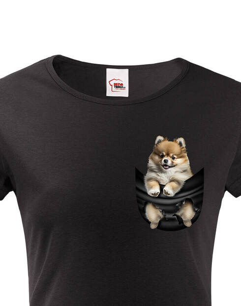 Dámské tričko Pomeranian v kapsičce