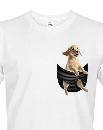 Pánské tričko Zlatý retrívr v kapsičce