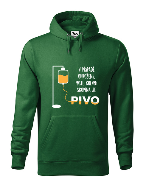 Mikina s pivním motivem Krevní skupina je pivo