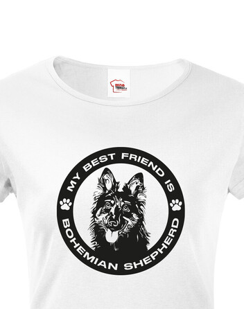 Dámské tričko Chodský pes kulatý motív