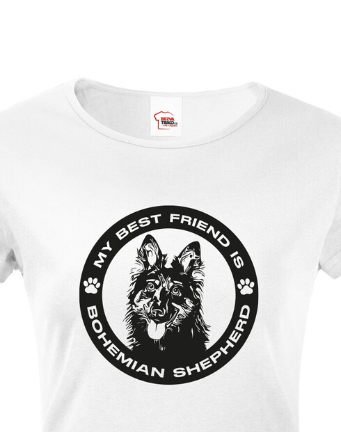 Dámské tričko Chodský pes kulatý motív