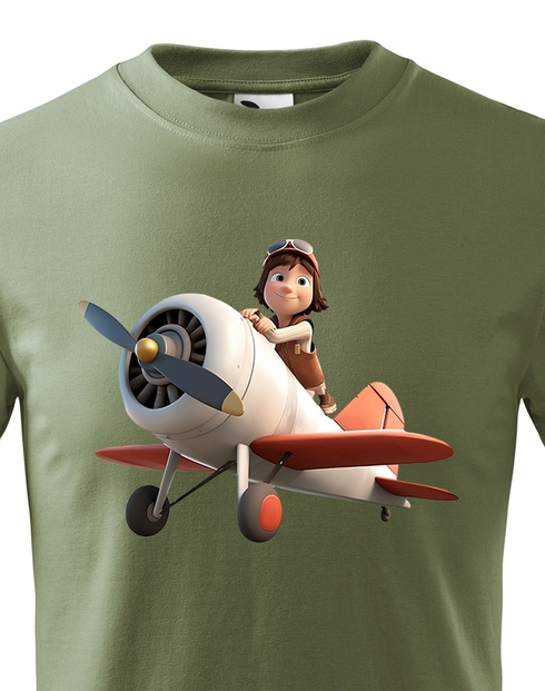 Dětské tričko Chlapec a letadlo