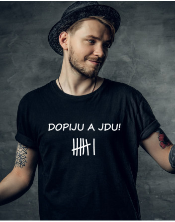 Pánské tričko s potiskem Dopiju a jdu