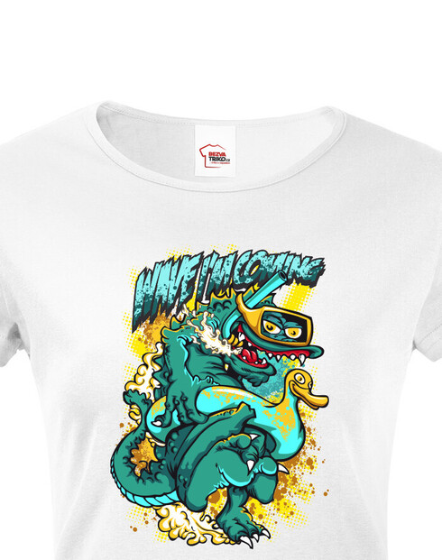 Dámské tričko Vtipný krokodýl