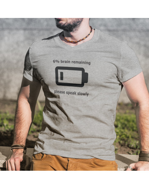 Pánské triko s potiskem Brain remaining - speak slowly