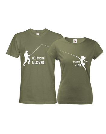 Párové tričko pro rybáře Životní úlovek - rybářova žena