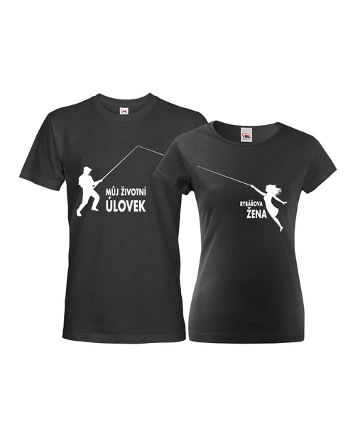 Párové tričko pro rybáře Životní úlovek - rybářova žena