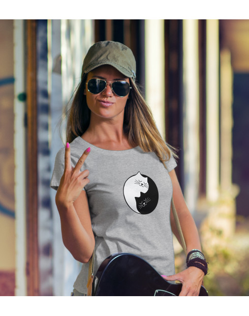 Dámské tričko kočičí Jing Jang