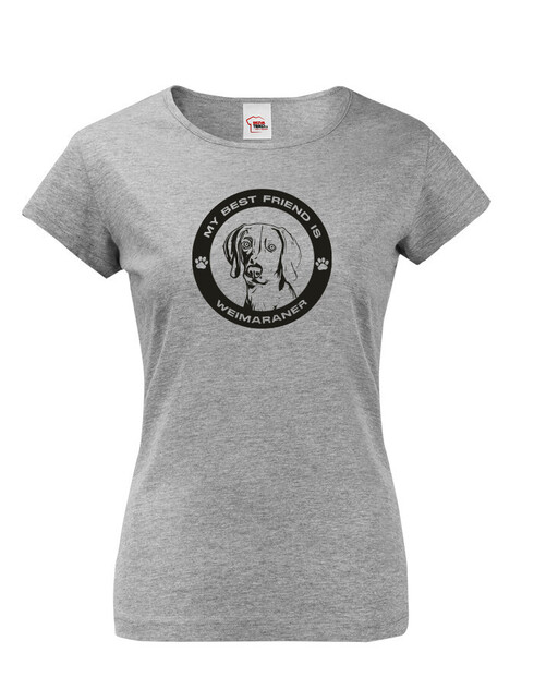 Dámské tričko Vymarský ohař kulatý motiv