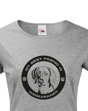 Dámské tričko Vymarský ohař kulatý motiv