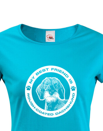 Dámské tričko Hrubosrstý jezevčík kulatý motiv