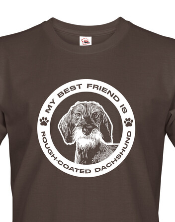 Pánské tričko Hrubosrstý jezevčík kulatý motív