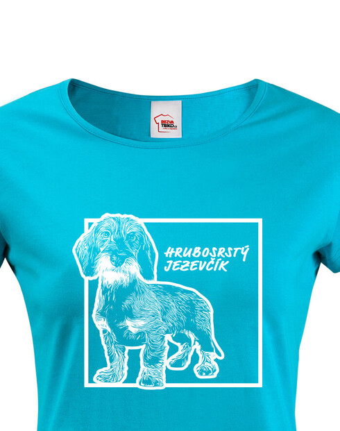 Dámské tričko Hrubosrstý jezevčík