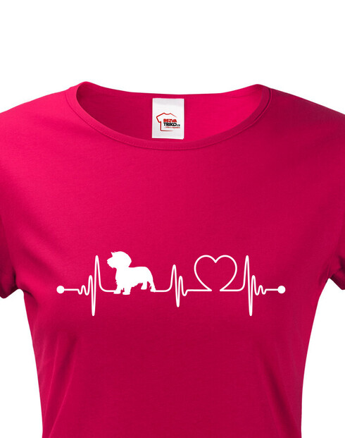 Dámské tričko Hrubosrstý jezevčík tep