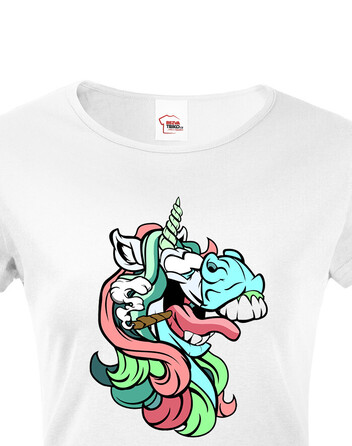 Dámské tričko Vtipný jednorožec