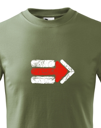 Dětské tričko Turistická šipka - červená