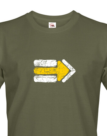 Pánské tričko Turistická šipka - žlutá