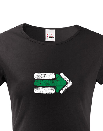 Dámské tričko Turistická šipka - zelená