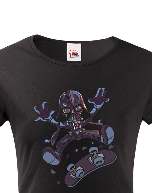 Dámské tričko Darth Vader na skateboarde
