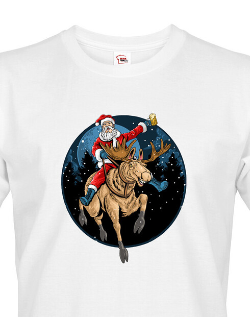 Pánské tričko Santa Claus s pivem