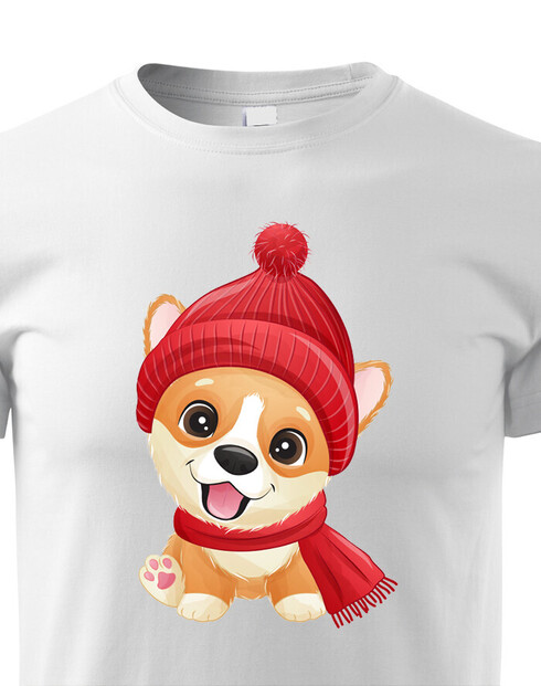 Dětské tričko Vánoční pejsek