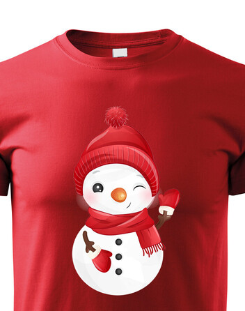 Dětské triko Vánoční sněhulák