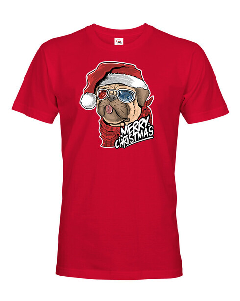 Pánské tričko Vánoční buldoček