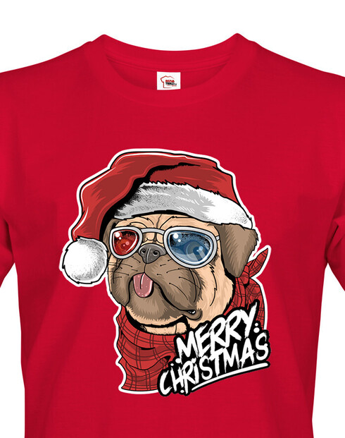 Pánské tričko Vánoční buldoček