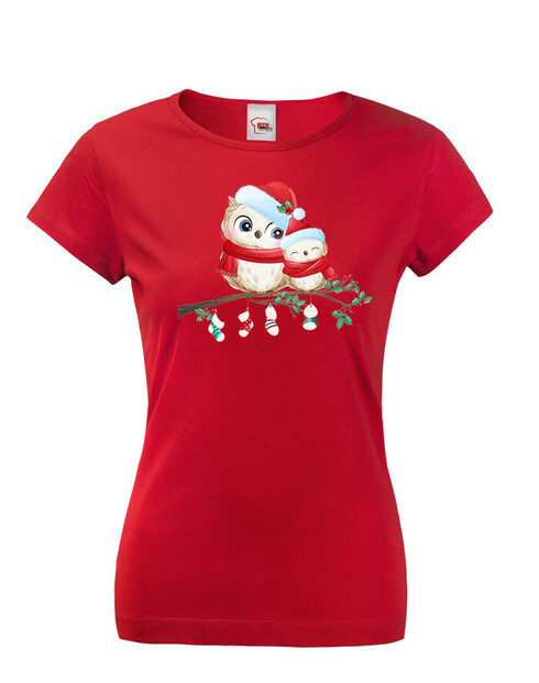 Dámské tričko Vánoční sovičky