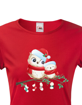 Dámské tričko Vánoční sovičky