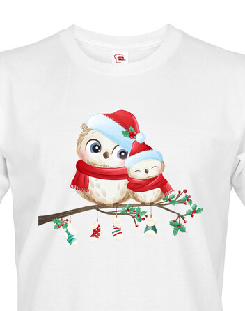Pánské tričko Vánoční sovičky