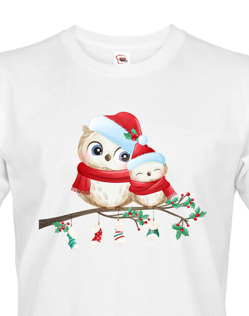 Pánské tričko Vánoční sovičky