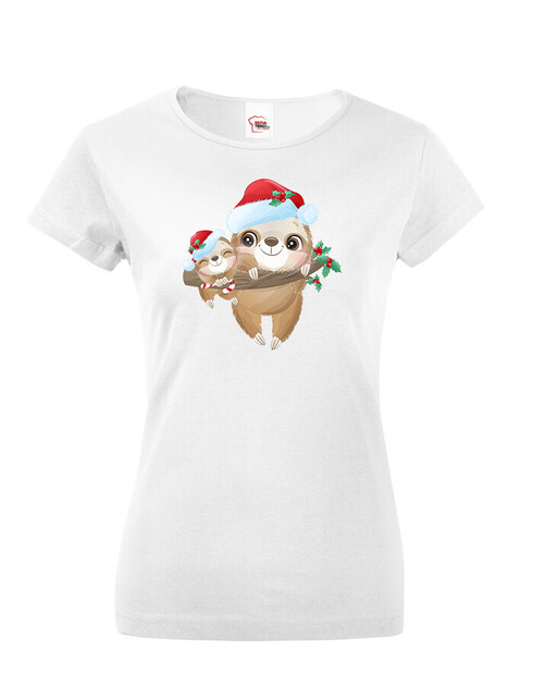 Dámské tričko Vánoční lenochod