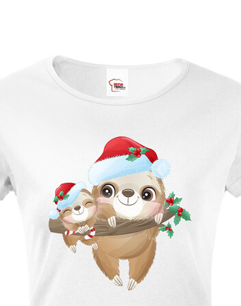 Dámské tričko Vánoční lenochod