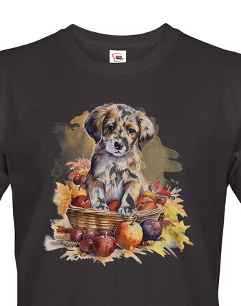 Pánské tričko Pejsek v košíku