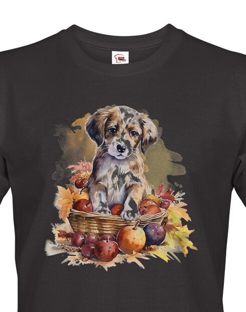 Pánské tričko Pejsek v košíku