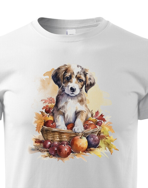 Dětské tričko Pejsek v košíku