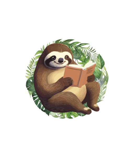 Polštářek Lenochod s knihou