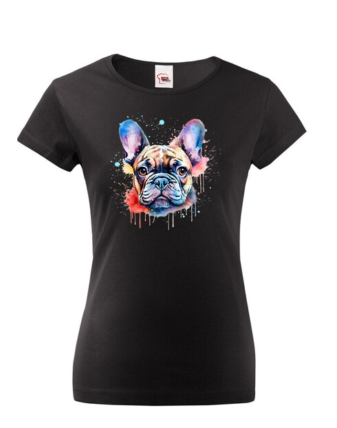 Dámské tričko Barevný francouzský buldoček