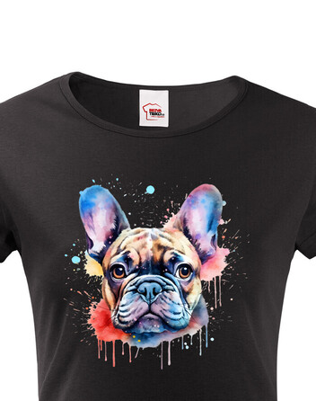 Dámské tričko Barevný francouzský buldoček